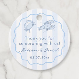 Modern Hand-Drawn Seafood Boil Wedding Shower フェイバータグ