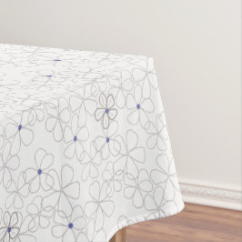 Modern Hand-drawn Taupe Periwinkle Flower テーブルクロス