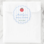 Modern Hand-Drawn Tomato Bridal Shower Favor ラウンドシール (バッグ)