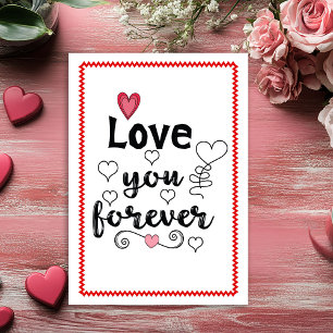 Modern Hand Drawn Valentine Card for Wife Sketch シーズンカード