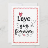 Modern Hand Drawn Valentine Card for Wife Sketch シーズンカード (正面)