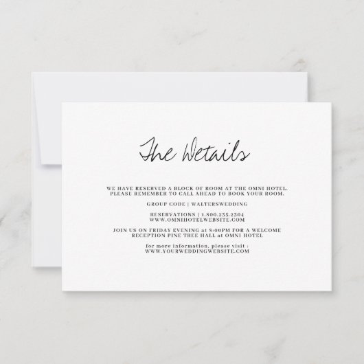 Modern Hand-Drawn Wedding 出欠カード (正面)