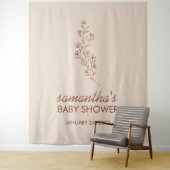 Modern Hand Letter Baby Shower Botanical Backdrop タペストリー (インサイチュ)