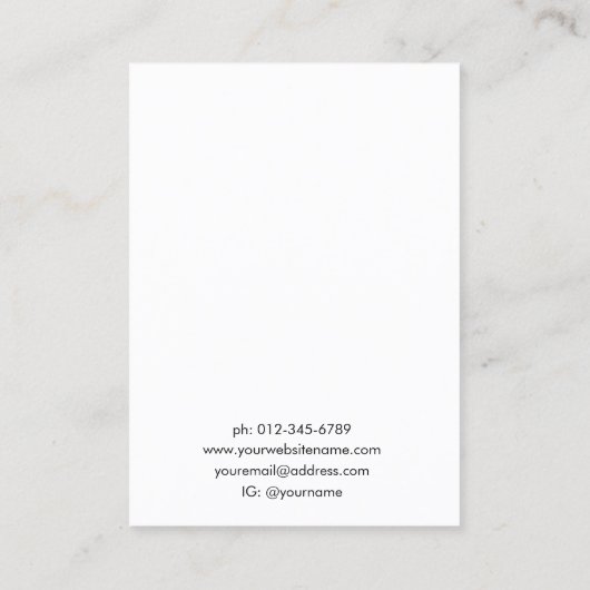 Modern Hand Lettered Jewelry Earring Display  名刺 (裏面)