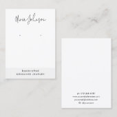 Modern Hand Lettered Jewelry Earring Display  名刺 (正面/裏面)