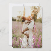 Modern Hand Lettered Merry Christmas Photo シーズンカード (正面)