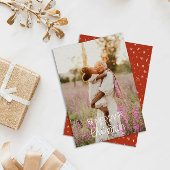 Modern Hand Lettered Merry Christmas Photo シーズンカード