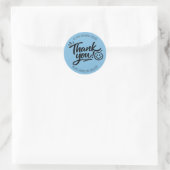 Modern Hand-Lettered “Thank You!” with Smiley ラウンドシール (バッグ)