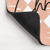 Modern hand painted diamond pattern Pink White マウスパッド (コーナー)
