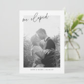 Modern Hand Script We Eloped Photo Elopement 案内状 (スタンド正面)