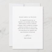 Modern Hand Script We Eloped Photo Elopement 案内状 (裏面)