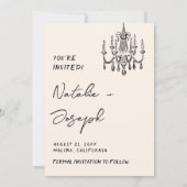 Modern Hand Written Drawn Couple Wedding Fun Photo セーブザデート (裏面)