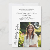 Modern Hand Written Script 2 Photos Graduate  招待状 (裏面)