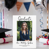 Modern Hand Written Script 2 Photos Graduate  招待状