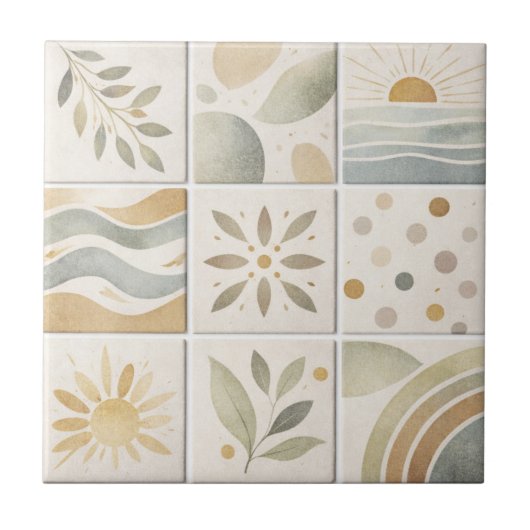 Modern Handcrafted Ceramic Tile – Artisanat Modern タイル (正面)