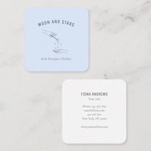 Modern, Hände mit Zauberstab und Sternen, スクエア名刺 (正面/裏面)