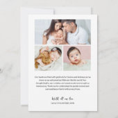 Modern Handlettering Custom Baby Girl Shower Photo サンキューカード (裏面)