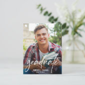 Modern Handlettering Script Graduate Photo  ポストカード (スタンド正面)