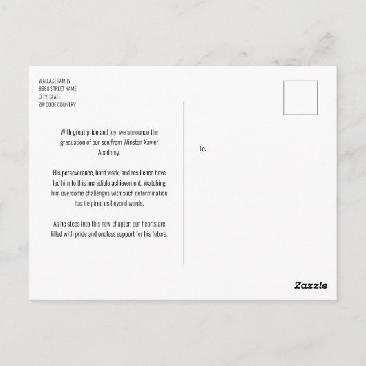 Modern Handlettering Script Graduate Photo  ポストカード (裏面)