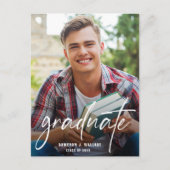 Modern Handlettering Script Graduate Photo  ポストカード (正面)