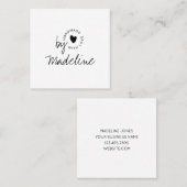 Modern Handmade with Love Script Heart スクエア名刺 (正面/裏面)