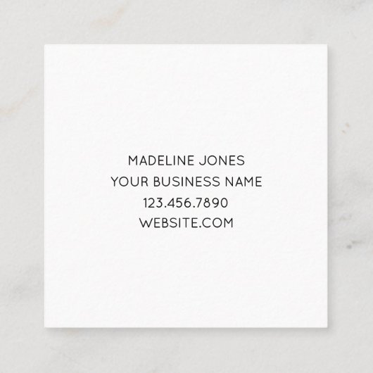 Modern Handmade with Love Script Heart スクエア名刺 (裏面)