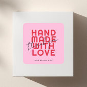 Modern handmade with love thank you スクエアシール