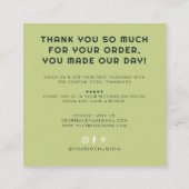 Modern handmade with love thank you スクエア名刺 (裏面)