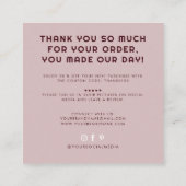 Modern handmade with love thank you スクエア名刺 (裏面)