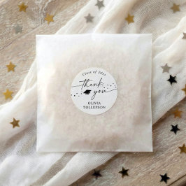Modern Handwriting 2026 Graduation Thank You Favor ラウンドシール