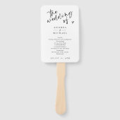 Modern Handwriting Black & White Wedding Programs ハンドファン (正面)