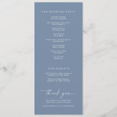 Modern Handwriting Dusty Blue Wedding Programs プログラム (裏面)