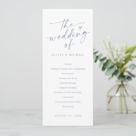 Modern Handwriting Dusty Blue Wedding Programs プログラム