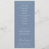 Modern Handwriting Dusty Blue Wedding Programs プログラム (裏面)