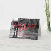 Modern Handwritten Overlay Photo Wedding サンキューカード (正面)