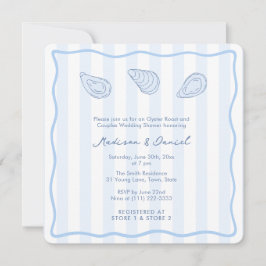 Modern Handwritten Oyster Roast Coed Bridal Shower 招待状