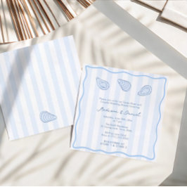 Modern Handwritten Oyster Roast Coed Bridal Shower 招待状