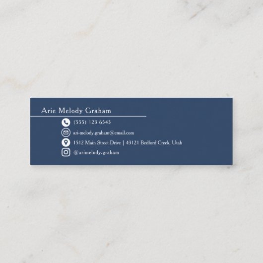 Modern Handwritten Script Graduate Name Card スキニー名刺 (裏面)