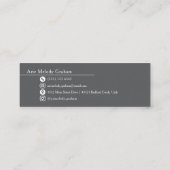 Modern Handwritten Script Graduate Name Card スキニー名刺 (裏面)