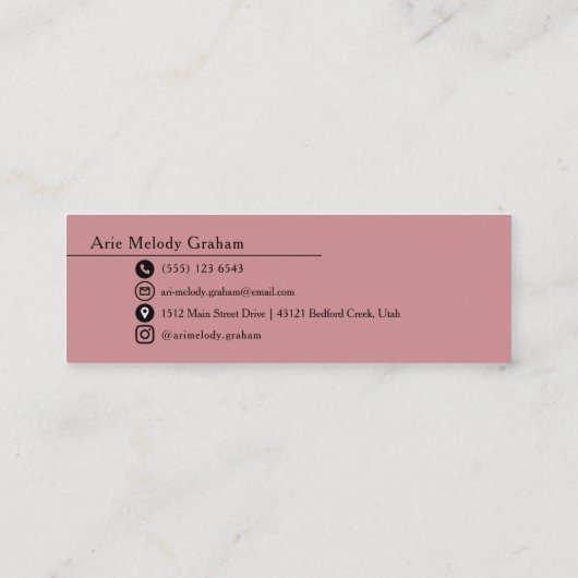 Modern Handwritten Script Graduate Name Card スキニー名刺 (裏面)