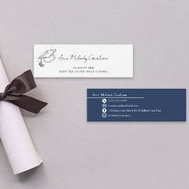 Modern Handwritten Script Graduate Name Card スキニー名刺