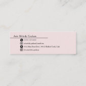 Modern Handwritten Script Graduate Name Card スキニー名刺 (裏面)