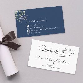 Modern Handwritten Script Graduate Name Card 名刺