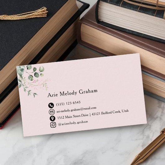 Modern Handwritten Script Graduate Name Card 名刺