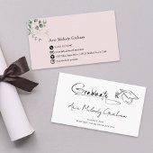 Modern Handwritten Script Graduate Name Card 名刺