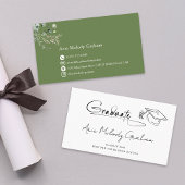 Modern Handwritten Script Graduate Name Card 名刺