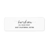 Modern Handwritten  script Return Address Label ラベル (正面)