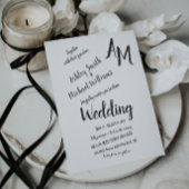 Modern Handwritten Simple Black and White Wedding 招待状