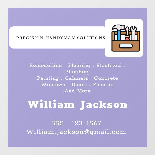 Modern handyman construction custom logo ウィンドウサイン (シート)