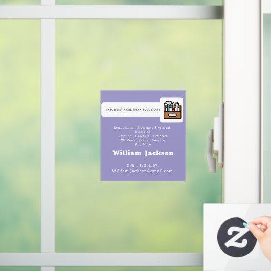 Modern handyman construction custom logo ウィンドウサイン (ホーム)